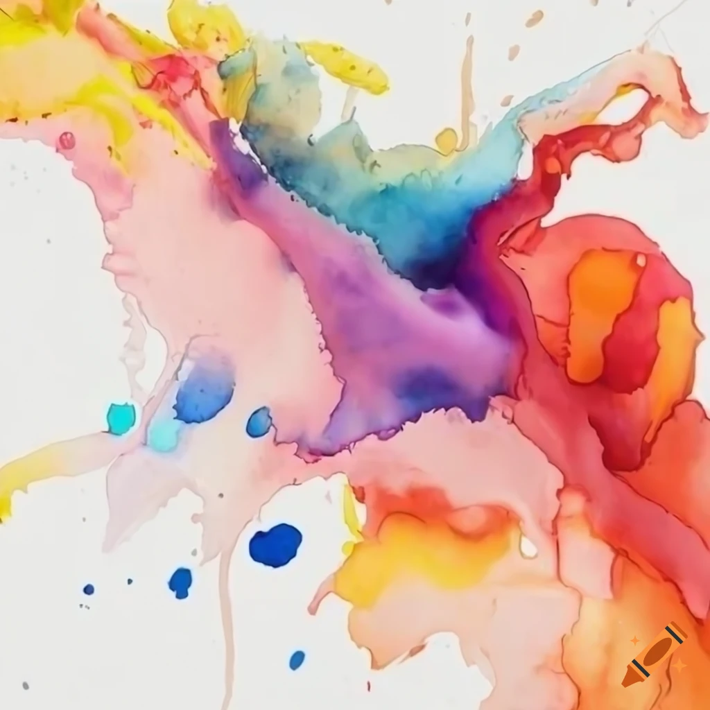 abstract watercolor painting on canvas