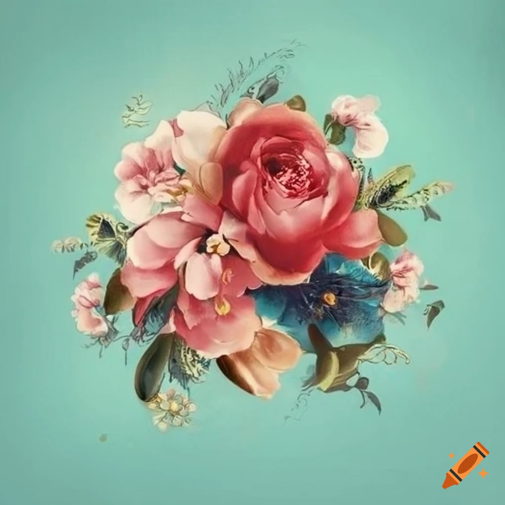vintage floral gift card