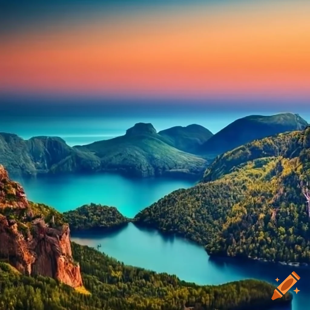 Turquoise landscape scenery