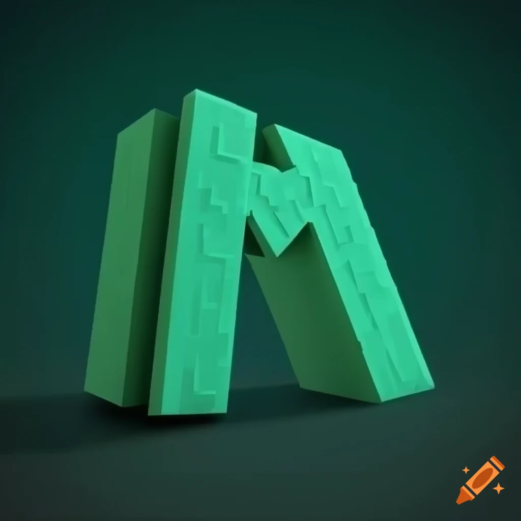 3D Minecraft-style letter M logo