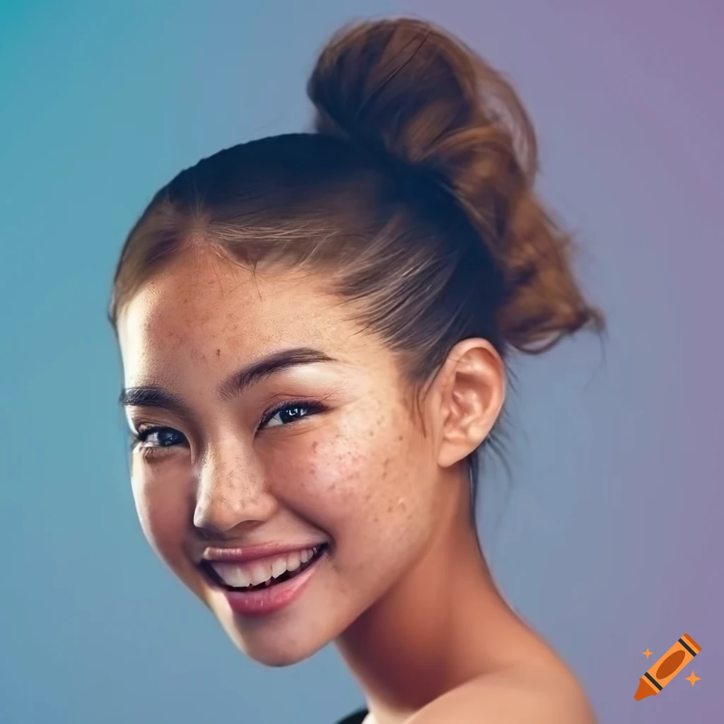 portrait of a beautiful woman with freckles and brown hair