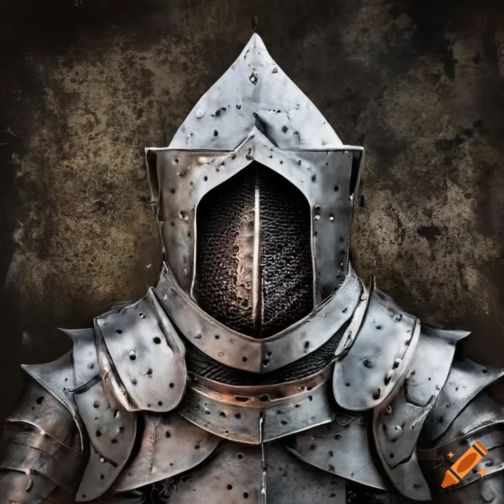 Horseman of Plague suit of armour against textured background