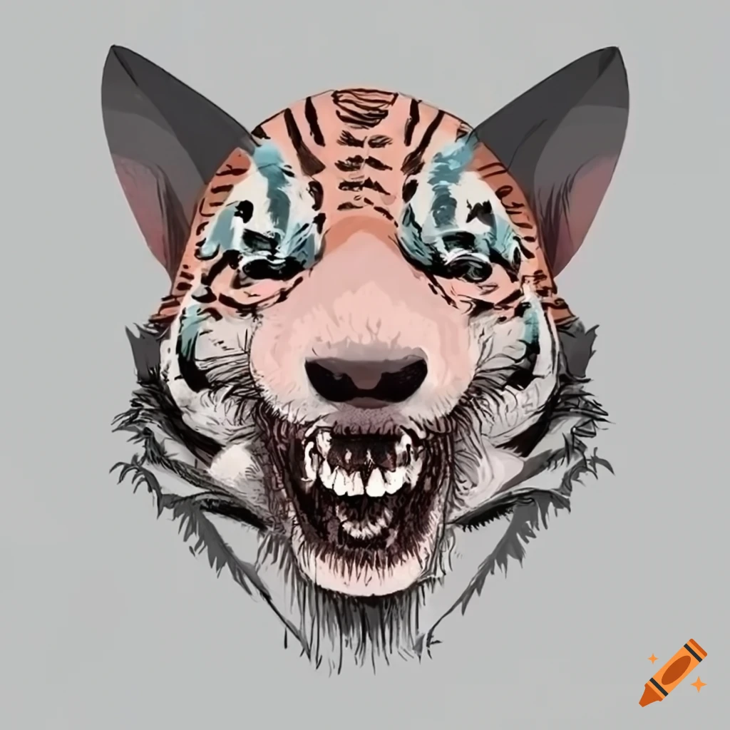 Image of a hybrid creature between a tiger and a shark