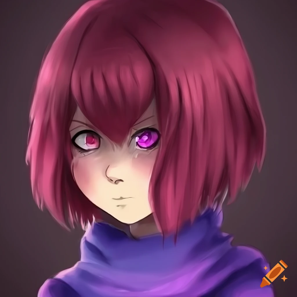 realistic depiction of Bete Noire from Glitchtale