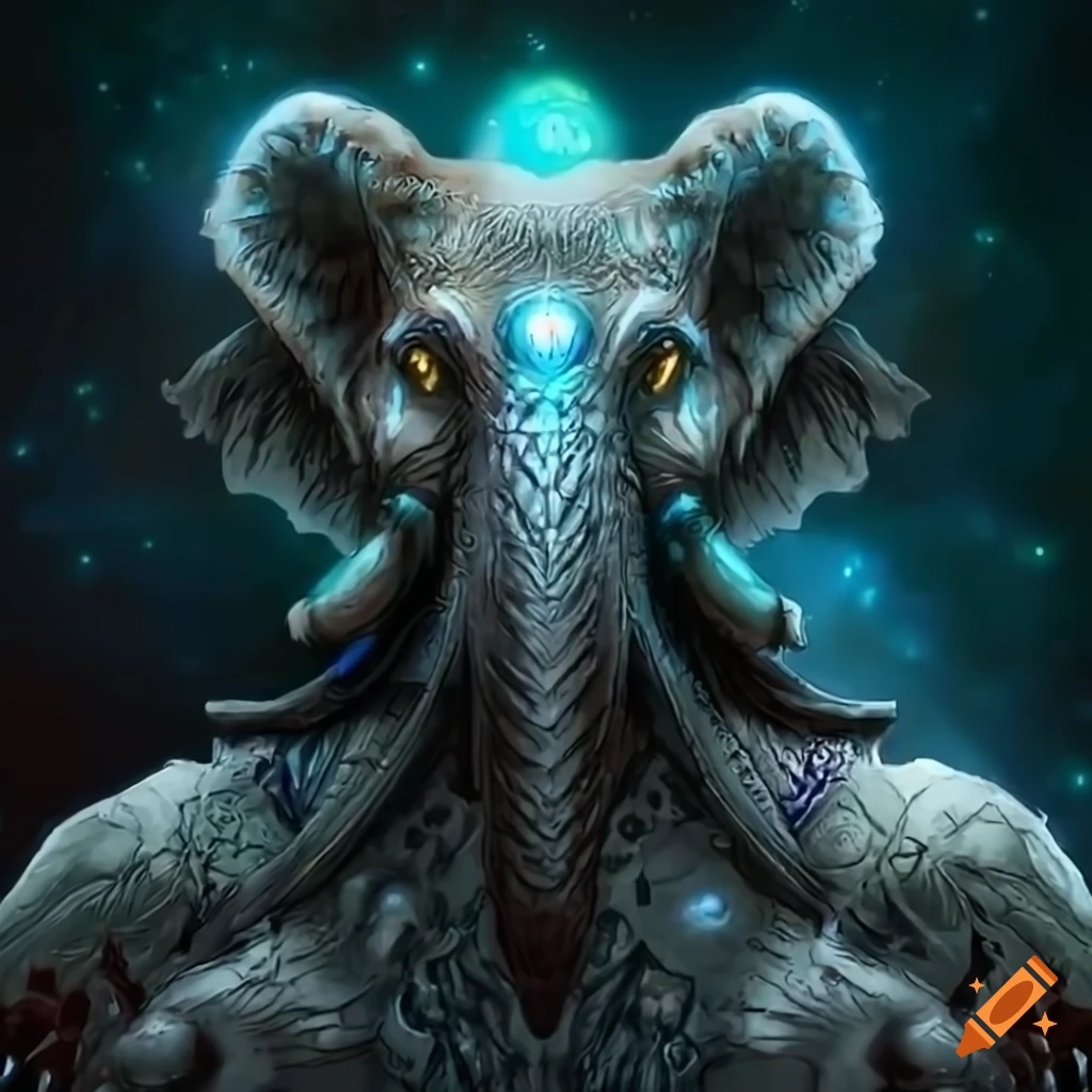 astral projection of an elephant warrior