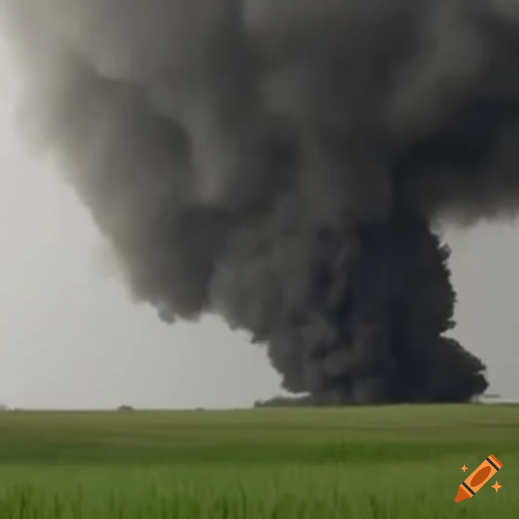 news image of a massive smoke plume in grassland