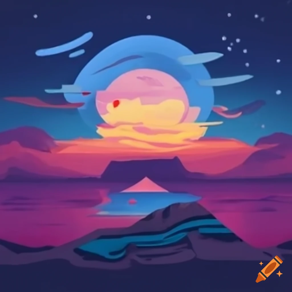 artwork depicting superflat terrain