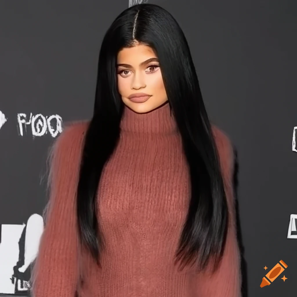 Kylie jenner wearing a mohair sweater on Craiyon
