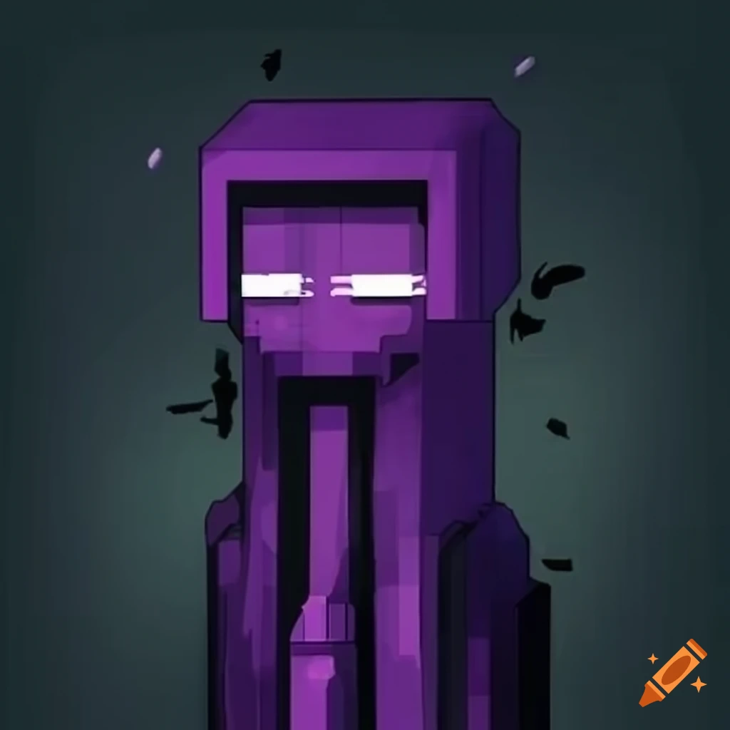 Enderman character on blue background