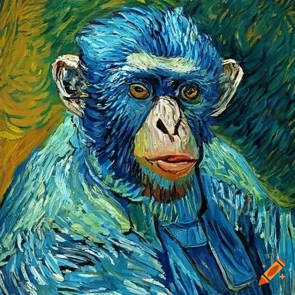 painting of a blue monkey by van gogh