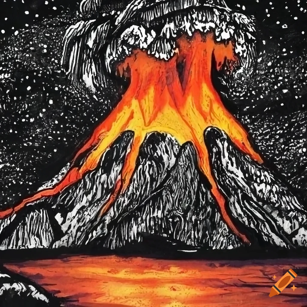 Volcanic Eruption Sticker Lithographic Illustration Vector Clipart, Volcano,  Volcano Clipart, Cartoon Volcano PNG and Vector with Transparent Background  for Free Download