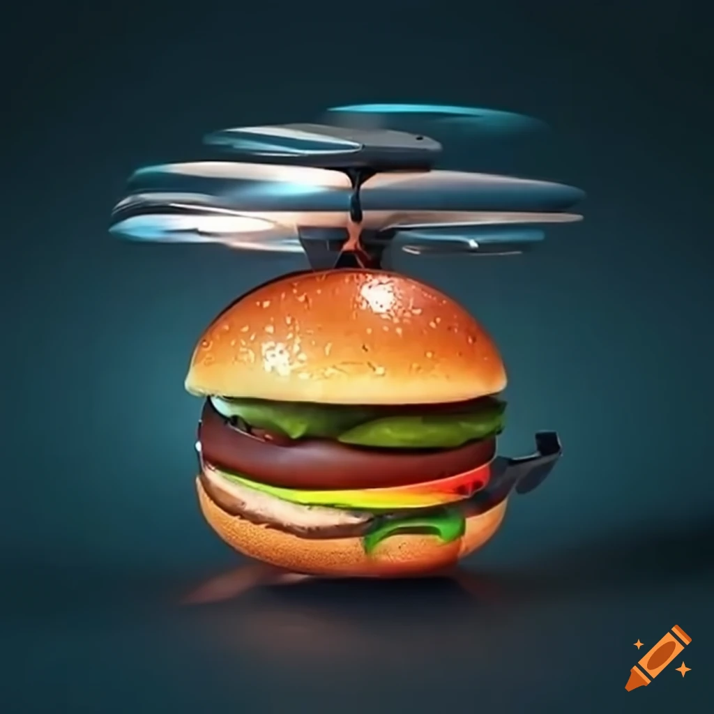 Futuristic Flying Burger Car