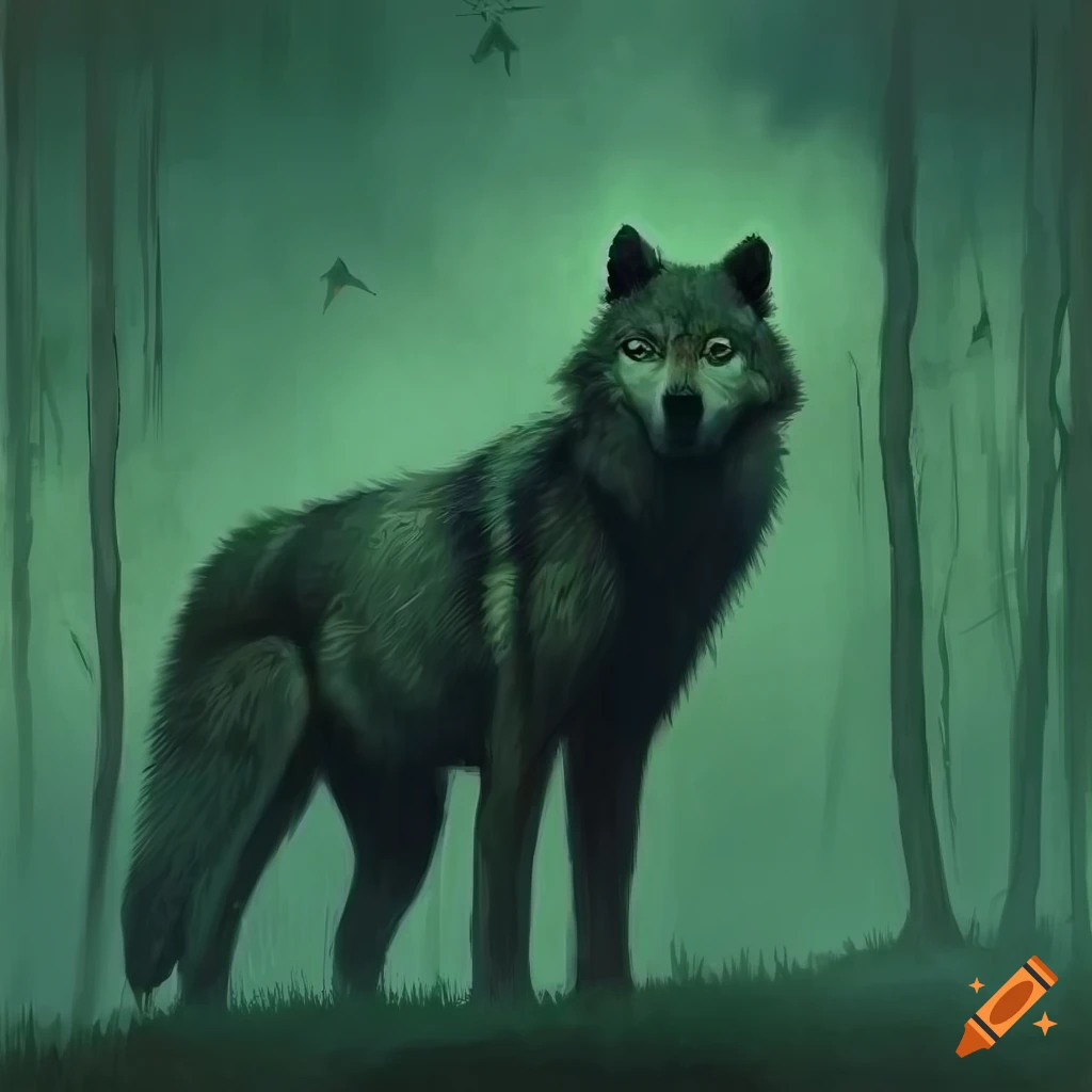 painting-of-a-eurasian-wolf-in-eerie-art-style