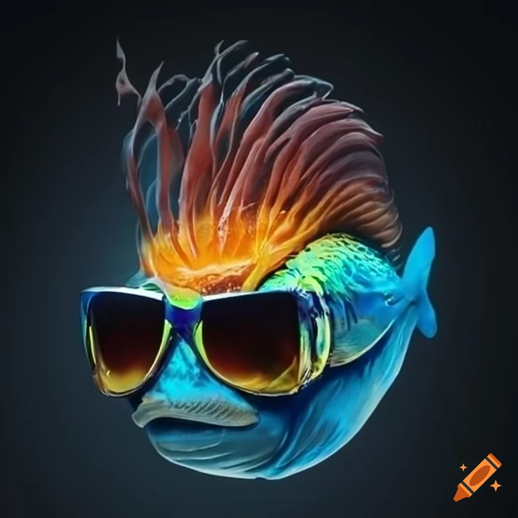 Fish wearing sunglasses on Craiyon