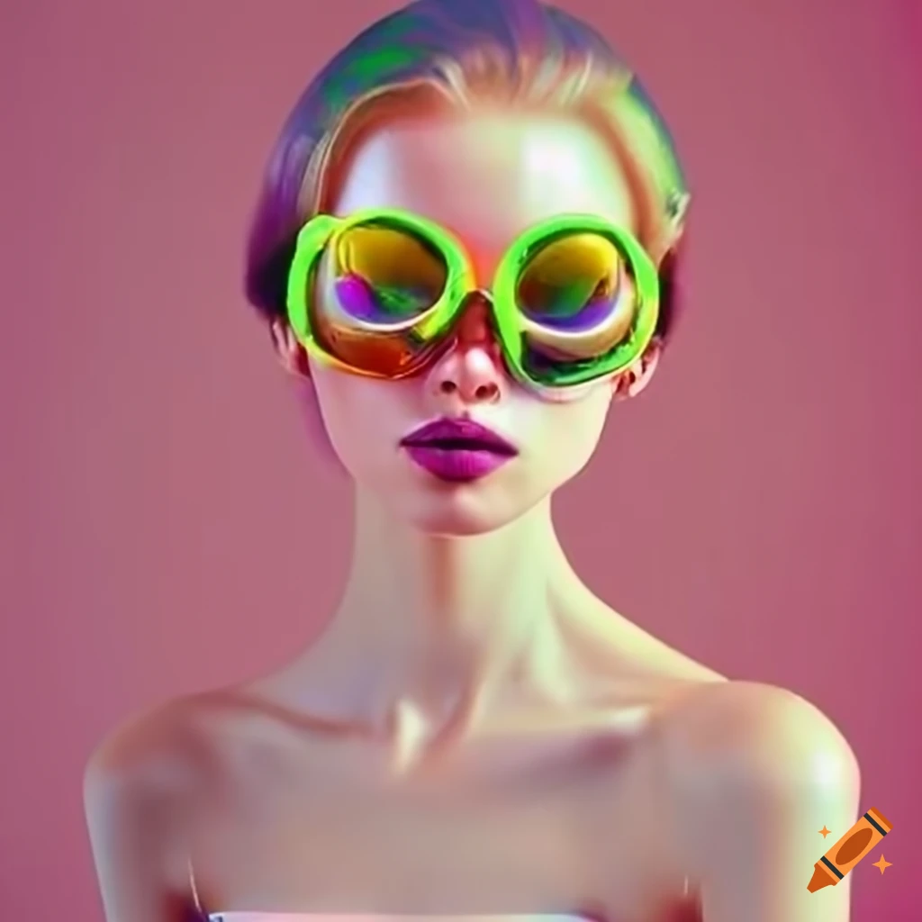 high fashion vogue model in pastel clothes
