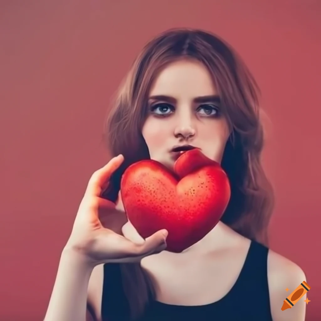 girl-holding-human-heart-and-red-fruits-on-craiyon