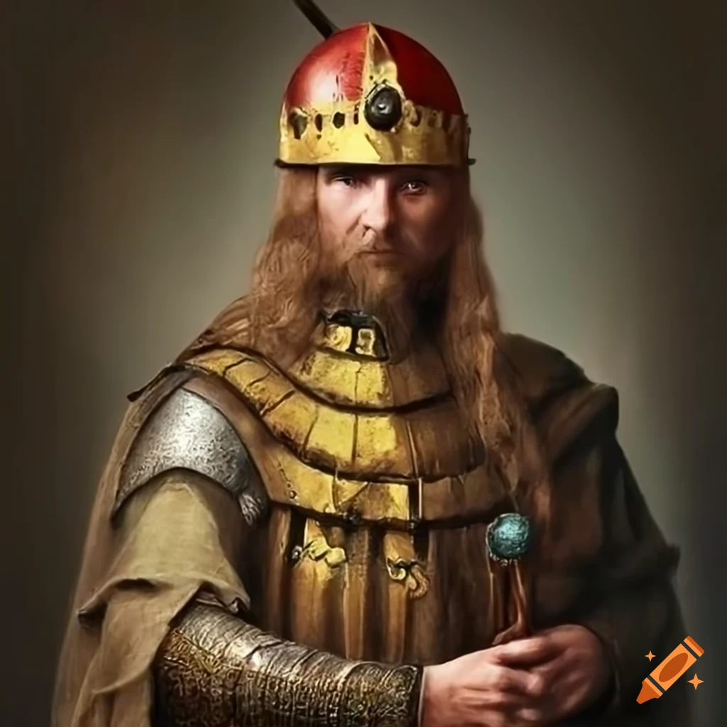 portrait of a pagan warrior king of Poland from the 9th century