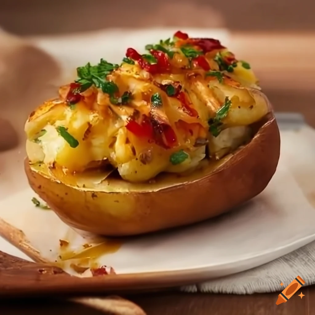 delicious stuffed roasted potato on Craiyon