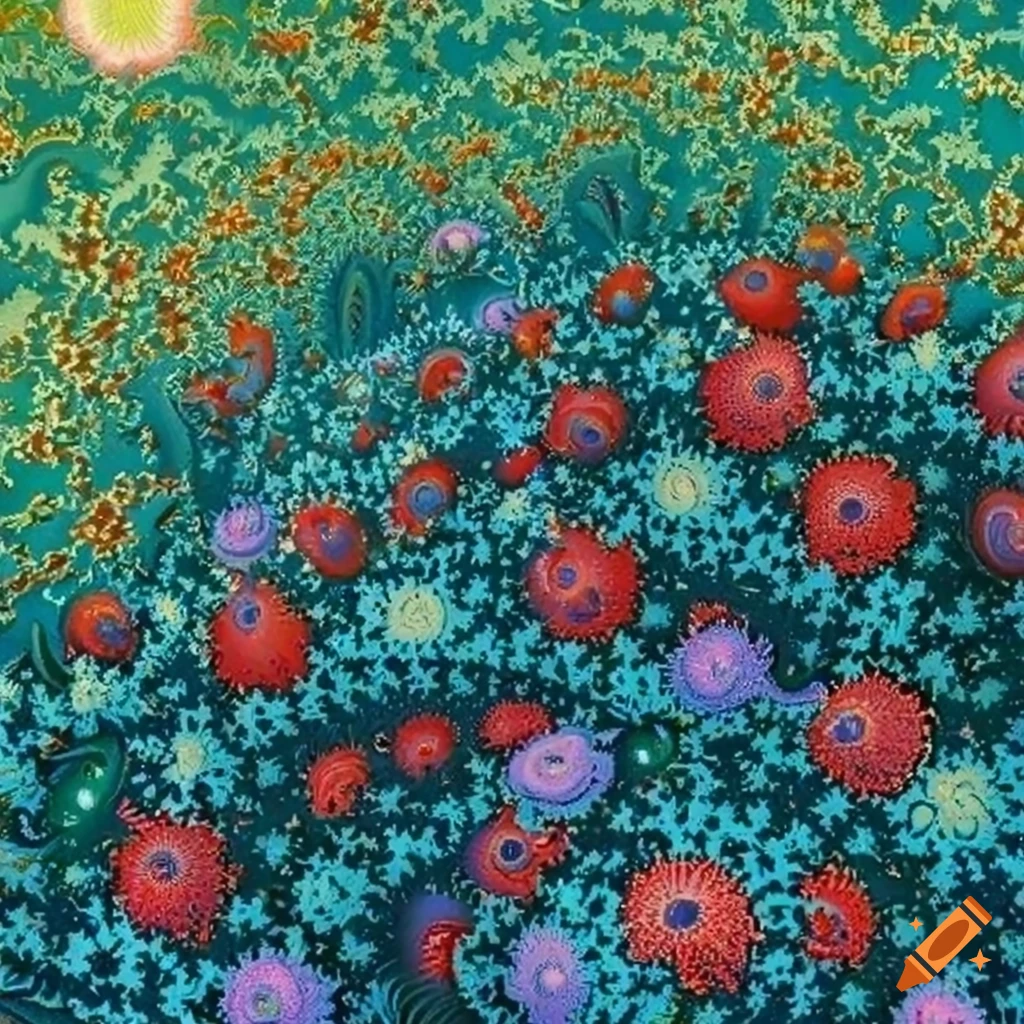 Tangled hedge of rose bushes painting on Craiyon