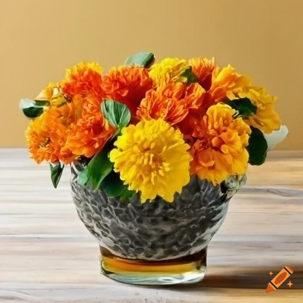 Vase of sunflowers