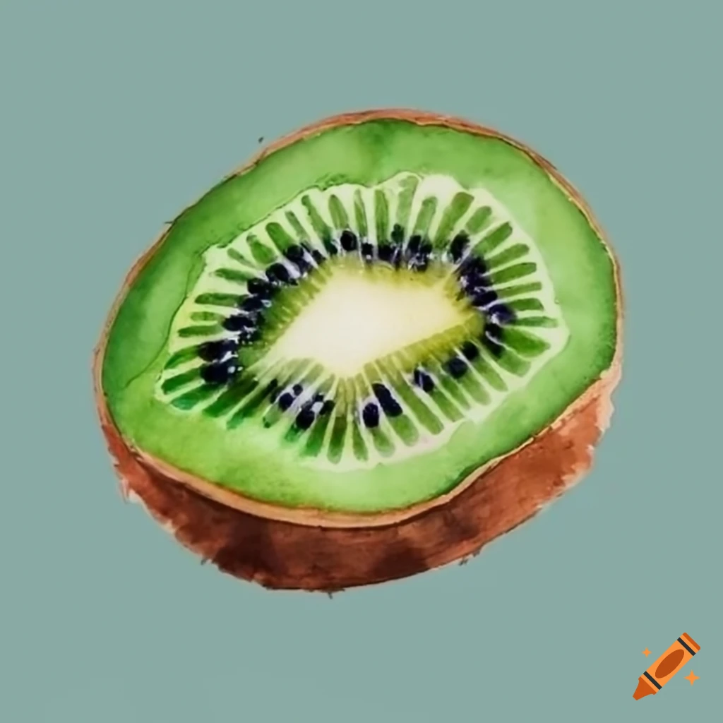 Kiwi half cut exotic whole fruit sketch Royalty Free Vector