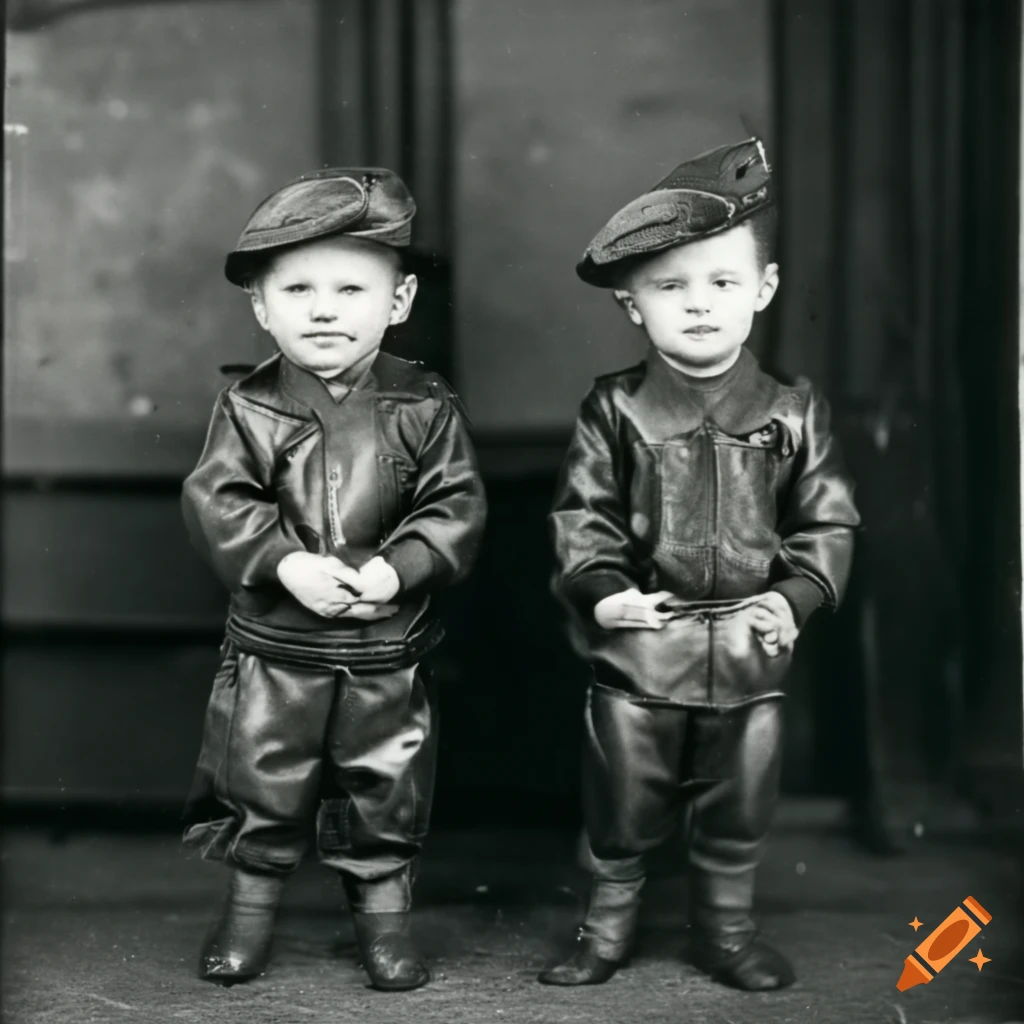 vintage photograph of three boys in sergeant uniforms