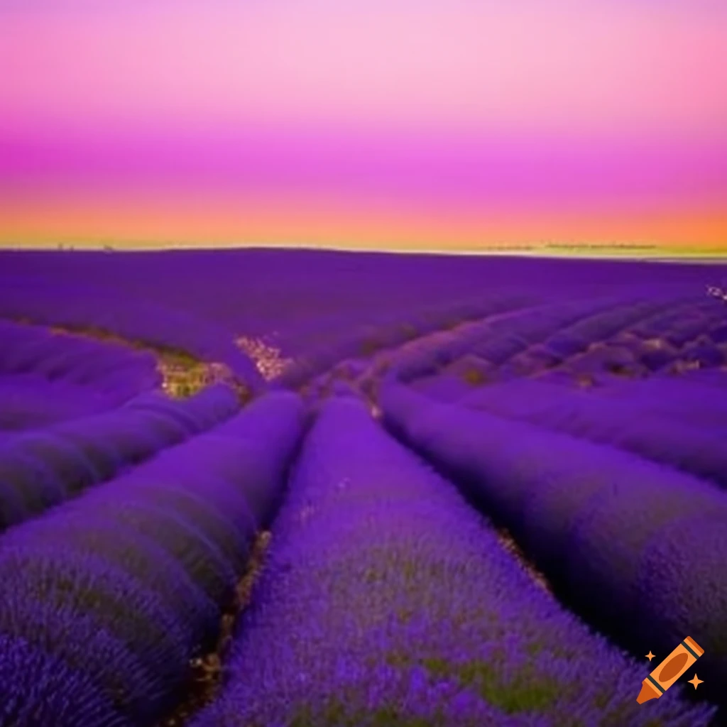 Beautiful lavender field on Craiyon