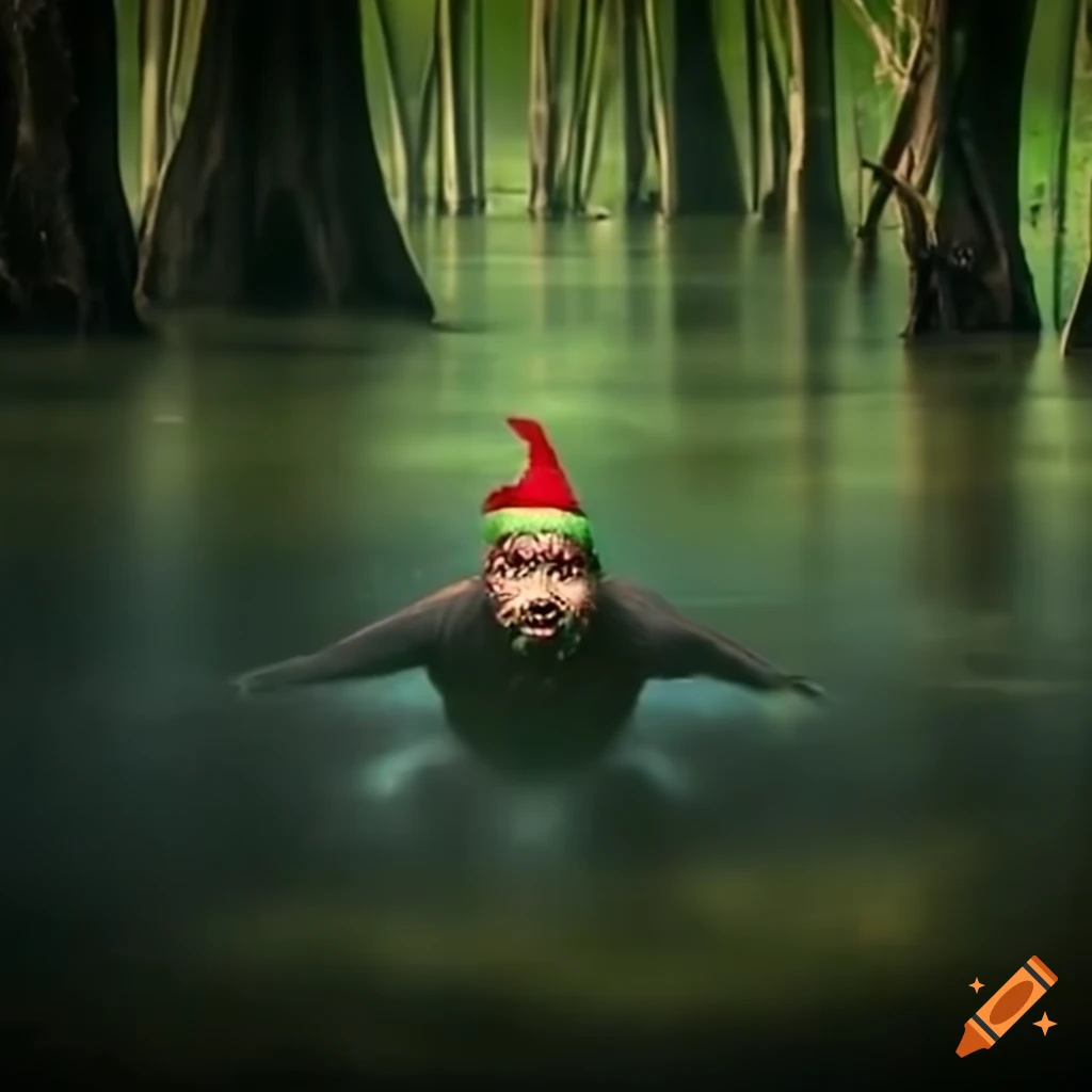 image of the Grinch in a swamp