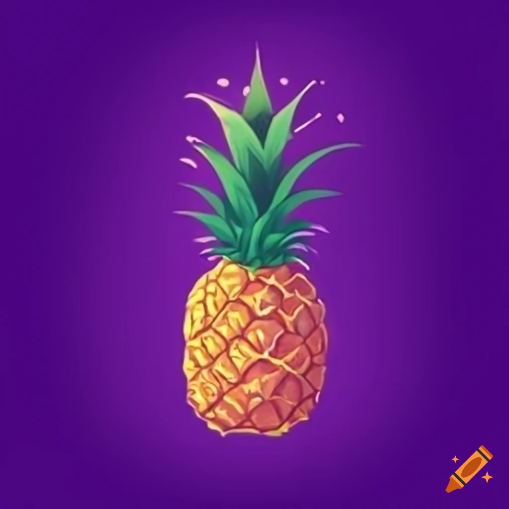 Vibrant Ripe Pineapple On Violet Background On Craiyon