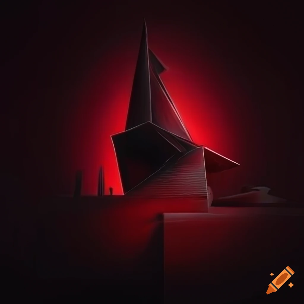 Image Of A Futuristic Red And Black House image-of-a-futuristic-red-and-black-house