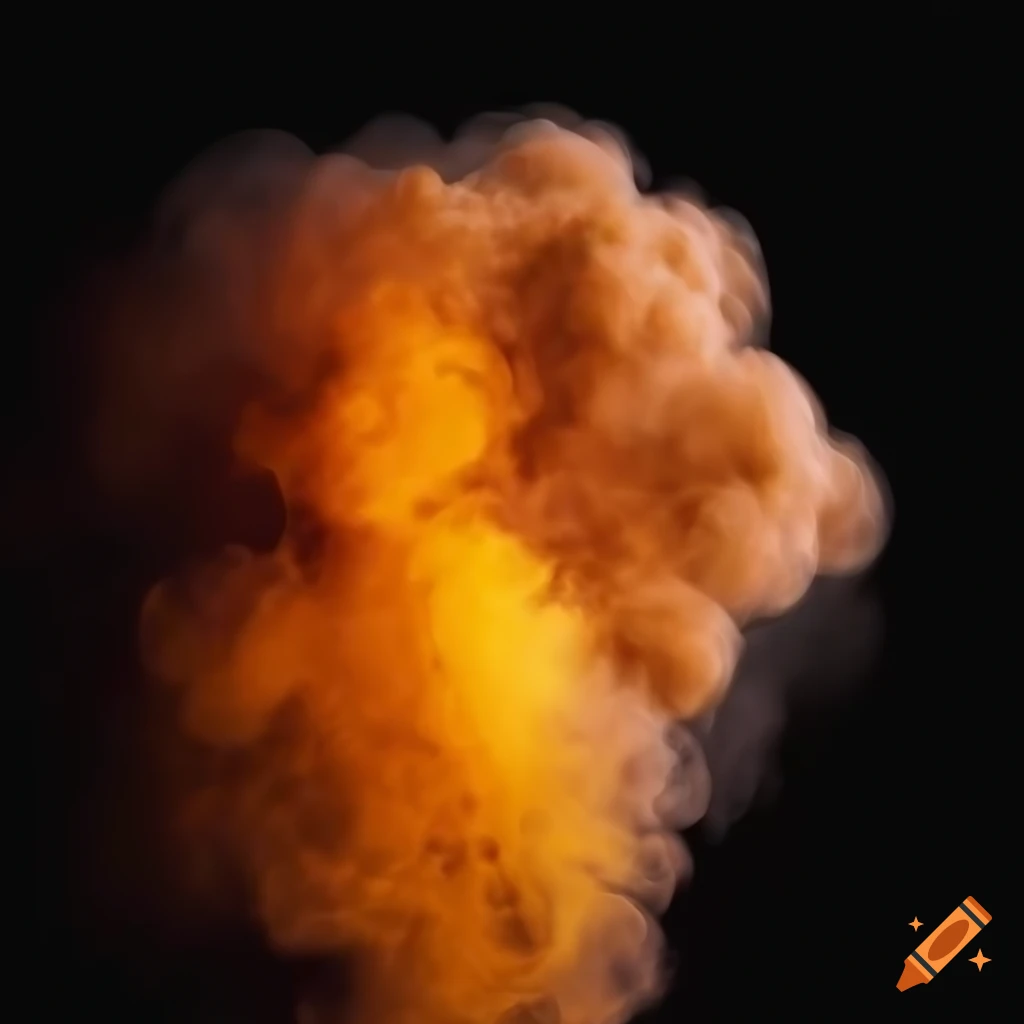 Abstract Orange Smoke On Black Background On Craiyon