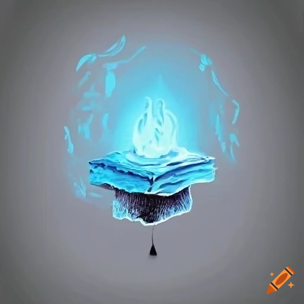 Isometric drawing of a magical levitation tome