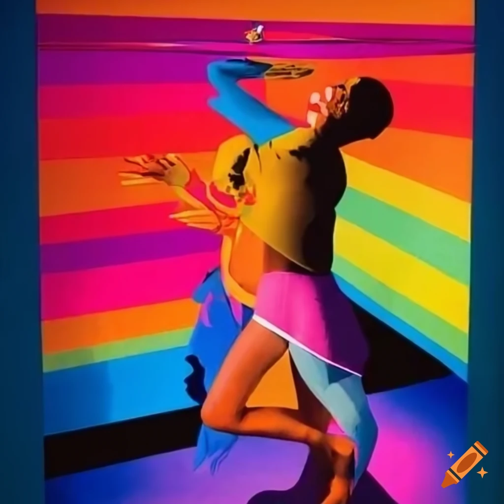 vibrant 1950s style rave poster