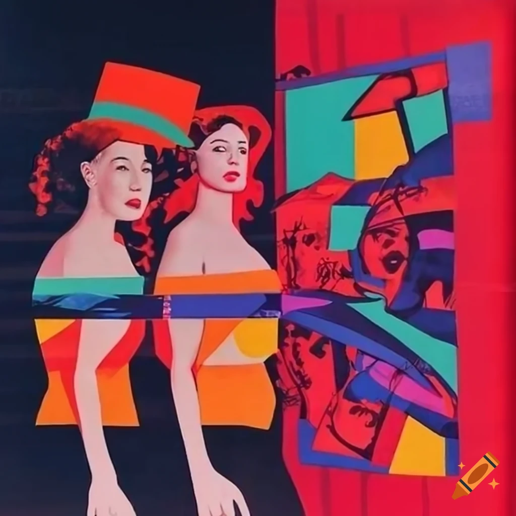 vibrant 1950s style rave poster