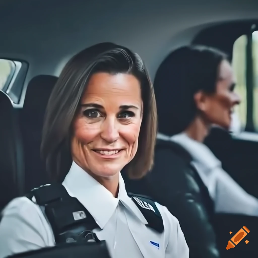 hyperrealistic portrait of a British policewoman