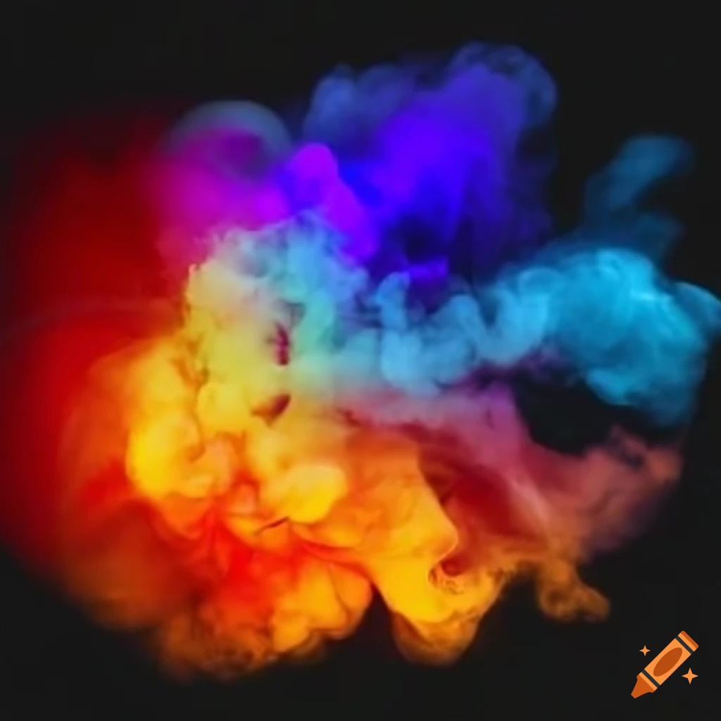 colorful smoke art in vibrant hot hues