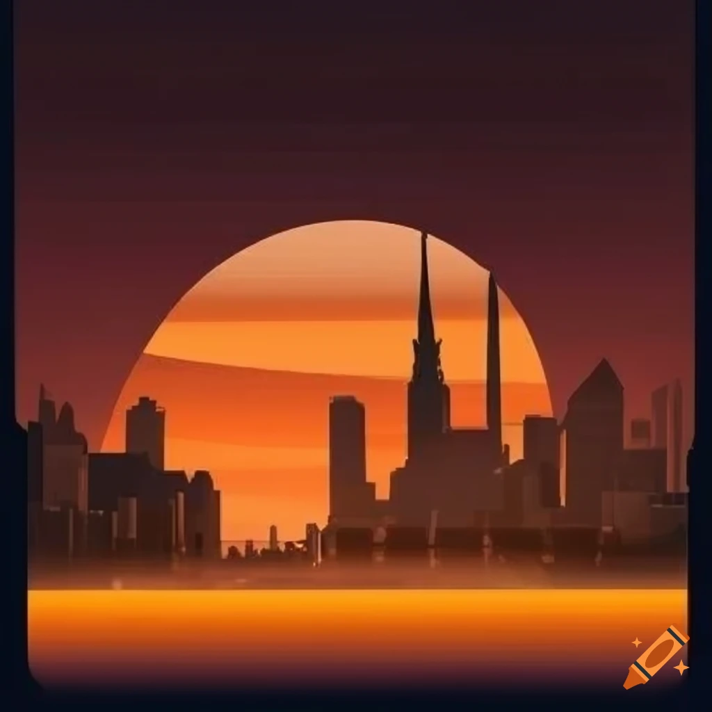 cityscape silhouette sunset