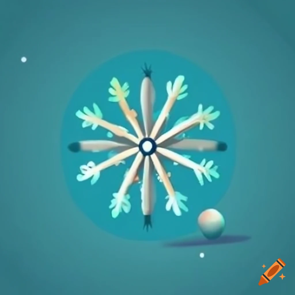 simple cartoon snowflake logo