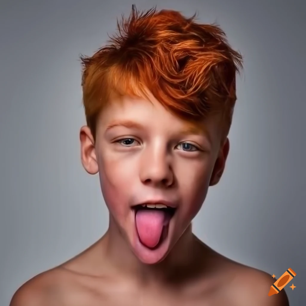 Hyper Realistic Portrait Of A Boy With Red Tongue Sticking Out 1475