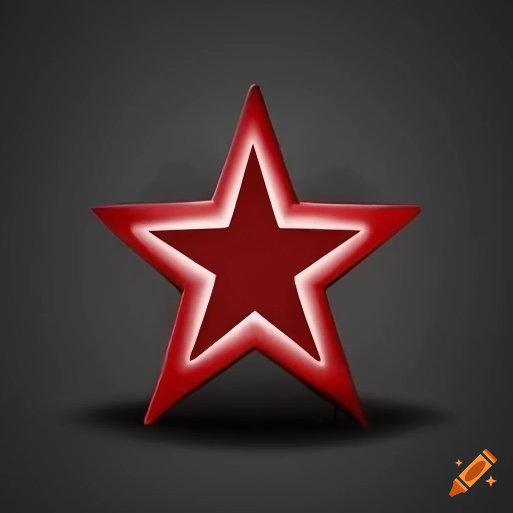 Red star on black background