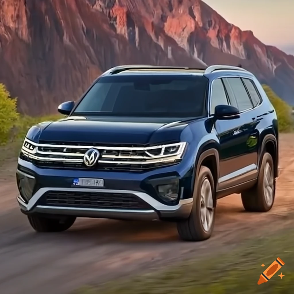 Volkswagen atlas driving in downtown