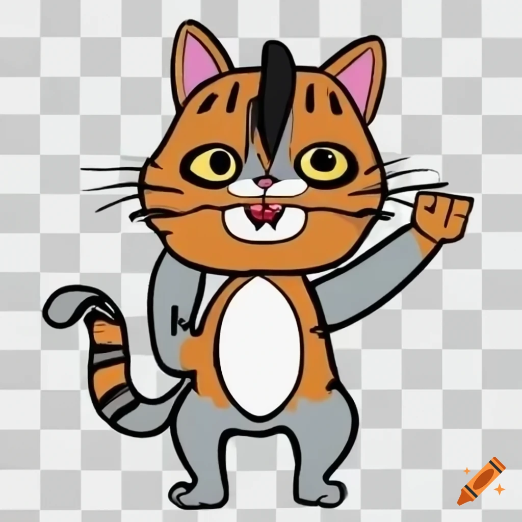 Cartoon image of kid-e-cats characters on Craiyon