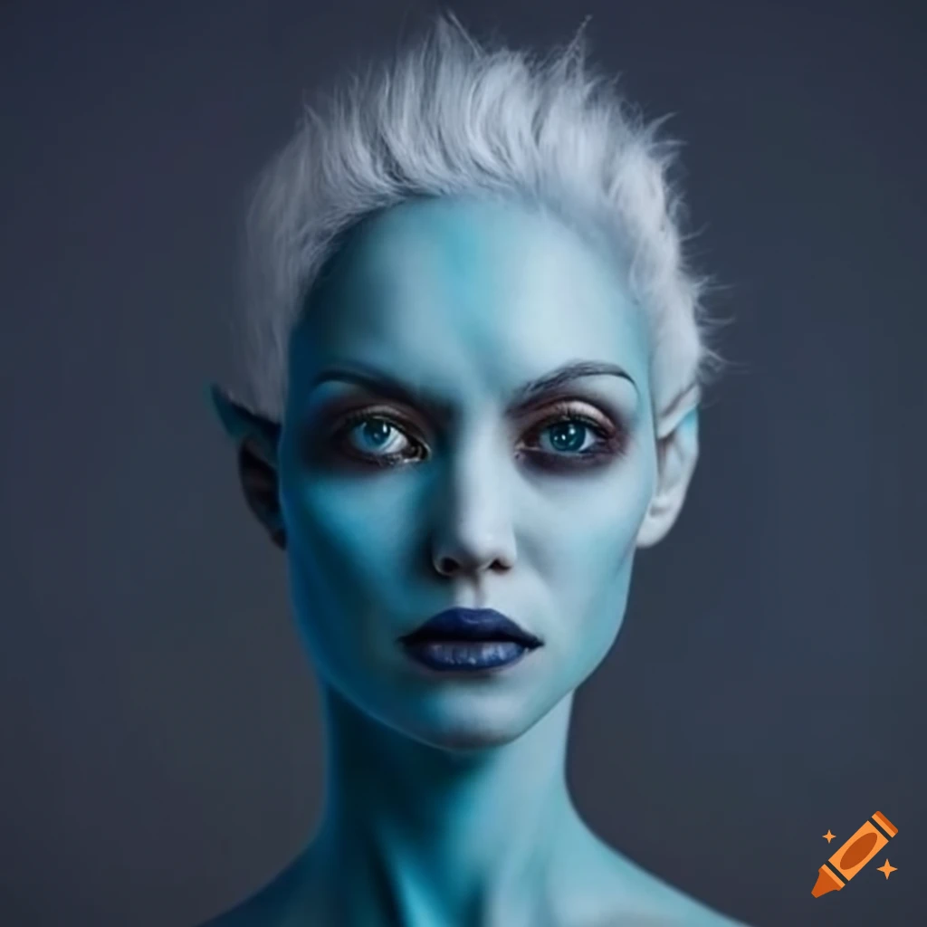 Image Of A White Haired Blue Skinned Alien Woman On Craiyon 4707