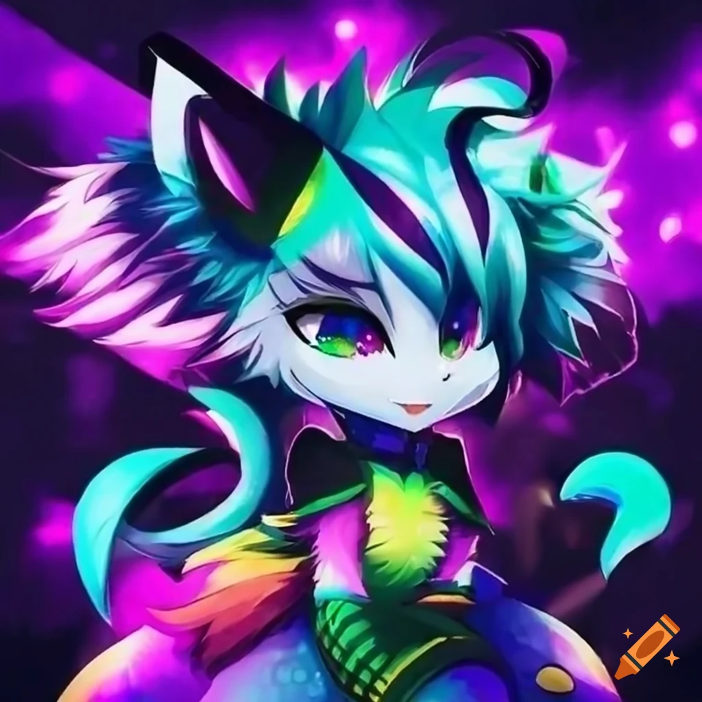 Colorful artwork of furry protogens