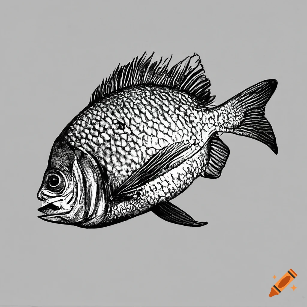 Seafood line drawing - Stock Illustration [62875673] - PIXTA