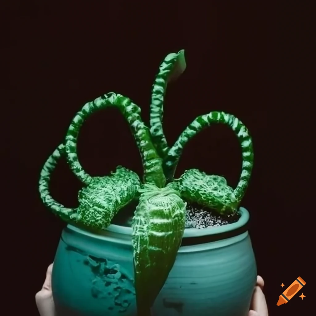 unique plant in a ceramic planter