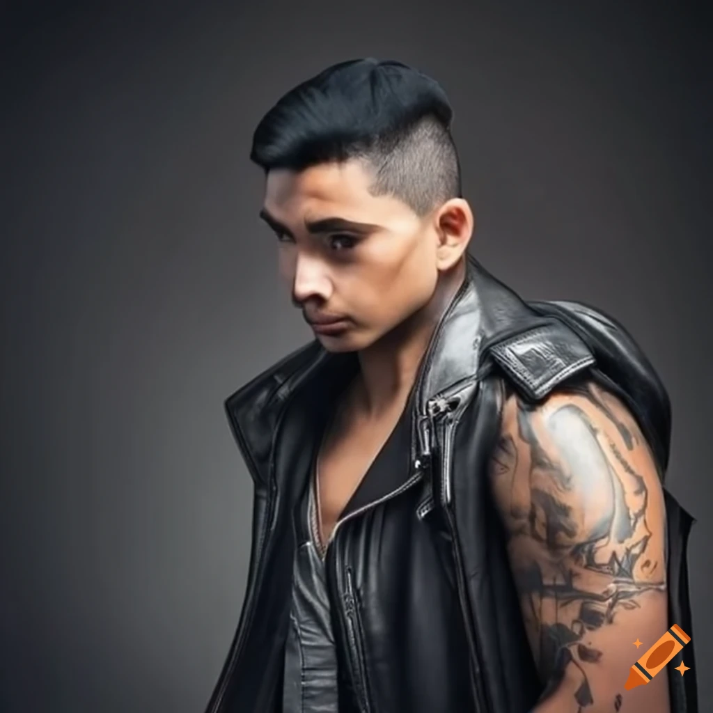 latino biker with leather jacket