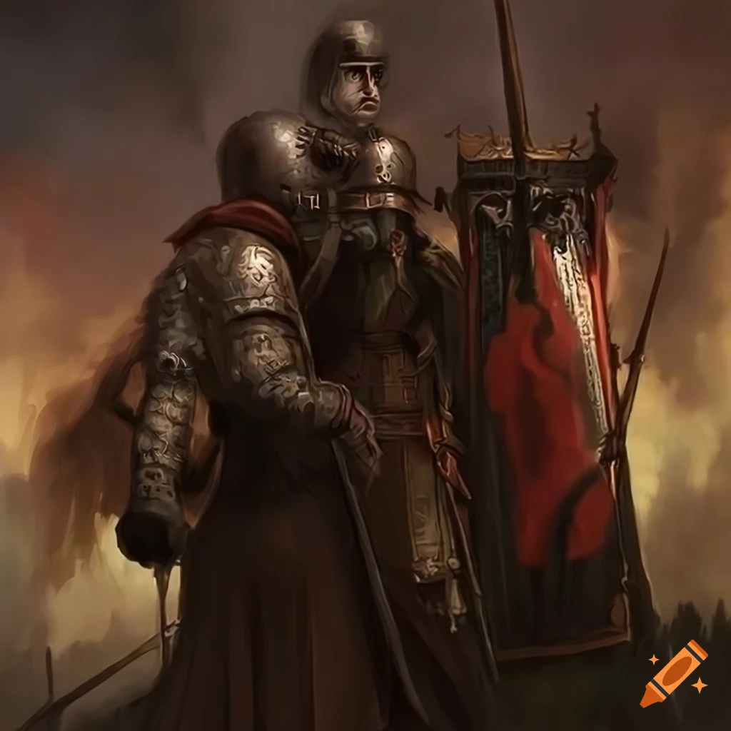 French Renaissance army enlister in fantasy art style