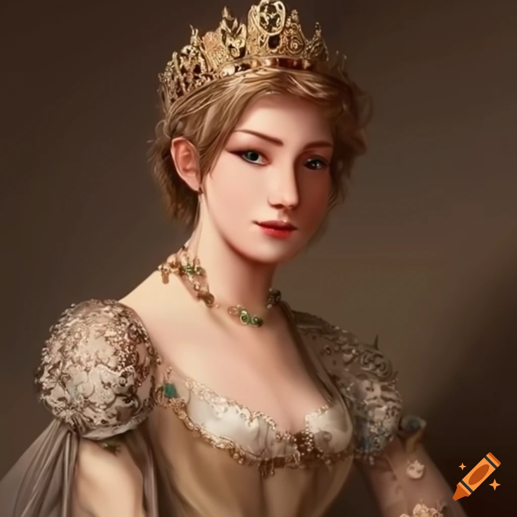  Elegant queen with short hair
