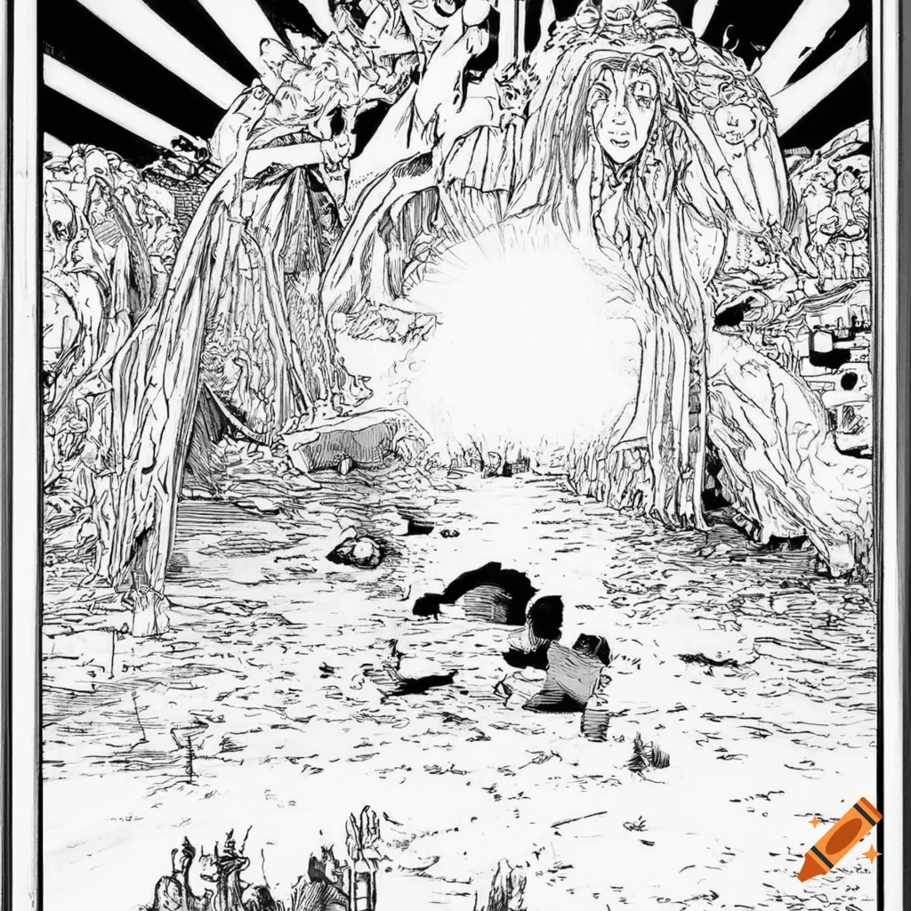Black and white manga panel from an adventure comic